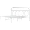 vidaXL Cadre de lit m&eacute;tal sans matelas et t&ecirc;te de lit blanc 140x200 cm