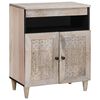 vidaXL Buffet Blanc Blanchi 60 x 33 x 75 cm Bois de mangue massif