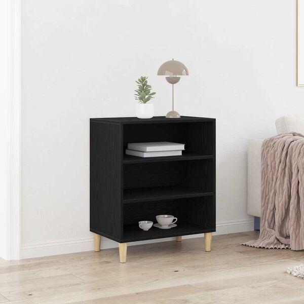 vidaXL Buffet Ch&ecirc;ne noir 57 x 35 x 70 cm Bois d'ing&eacute;nierie