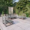 vidaXL Salon de jardin 4 pcs Gris Bois de pin massif