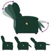 vidaXL Fauteuil de massage inclinable Vert fonc&eacute; Velours