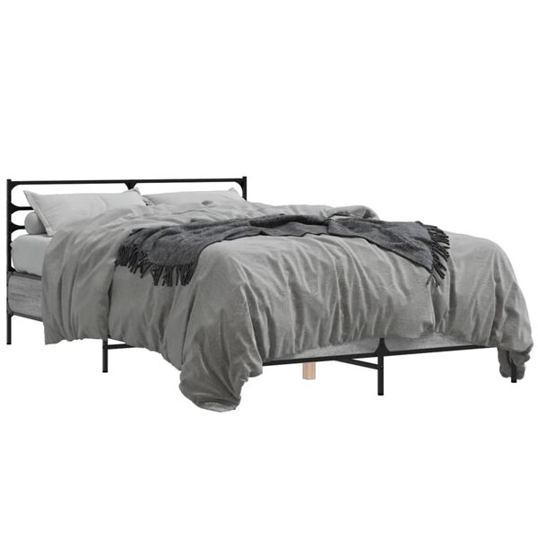 vidaXL Cadre de lit sans matelas sonoma gris 120x200 cm