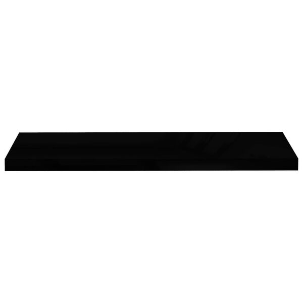 vidaXL &Eacute;tag&egrave;re murale flottante Noir brillant 90x23,5x3,8 cm MDF