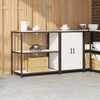 vidaXL Ensemble de rangement cuisine 2 pcs Blanc Acier lamin&eacute; &agrave; froid
