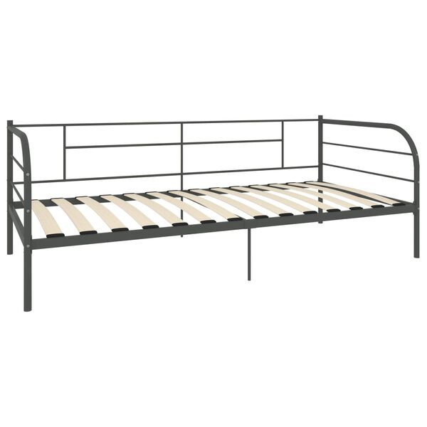 vidaXL Cadre de lit de repos sans matelas gris m&eacute;tal 90x200 cm
