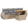 vidaXL Salon de jardin avec coussins 5 pcs beige r&eacute;sine tress&eacute;e