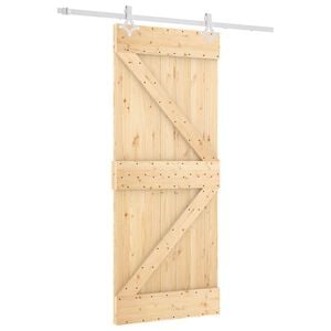 vidaXL Porte coulissante Naturel et Blanc 85 x 210 cm