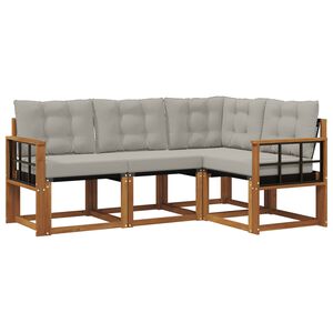 vidaXL Ensemble de canap&eacute;s d'ext&eacute;rieur 4 pcs Gris Naturel et Clair