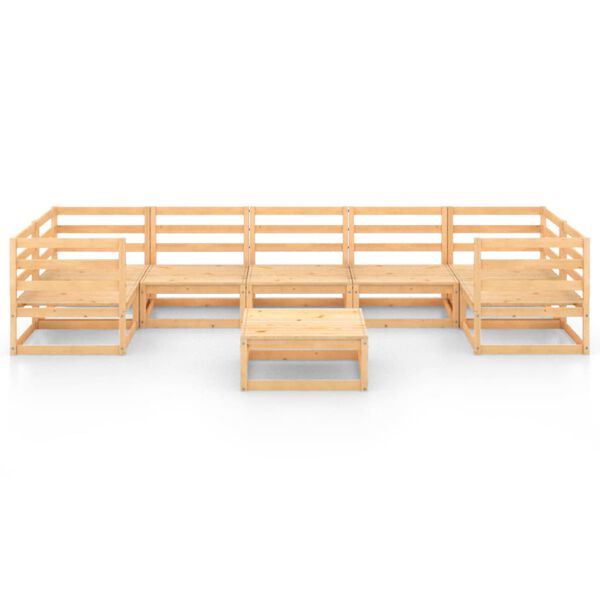 vidaXL Salon de jardin 8 pcs Bois de pin massif