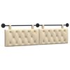 vidaXL T&ecirc;te de lit suspendue Montage mural Cr&egrave;me 190 x 55 x 7 cm tissu