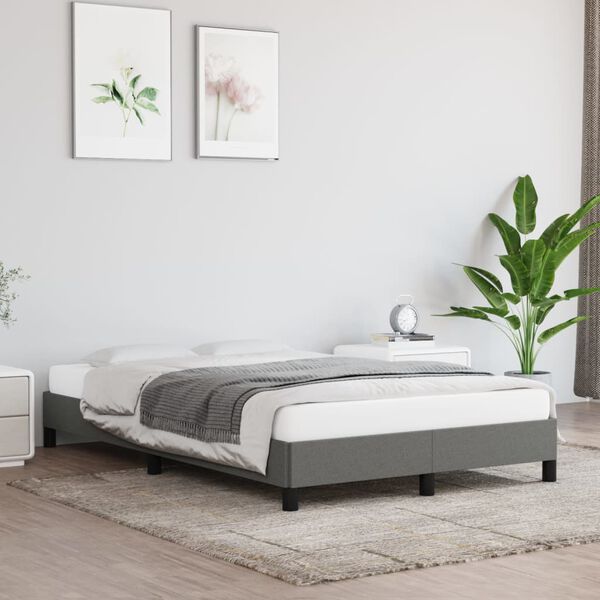 vidaXL Cadre de lit sans matelas gris fonc&eacute; 120x190 cm tissu
