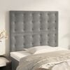 vidaXL T&ecirc;te de lit Gris clair 80x5x118/128 cm Velours