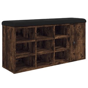 vidaXL Banc &agrave; chaussures ch&ecirc;ne fum&eacute; 102x32x50 cm bois d'ing&eacute;nierie