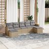 vidaXL Salon de jardin avec coussins 7 pcs beige r&eacute;sine tress&eacute;e