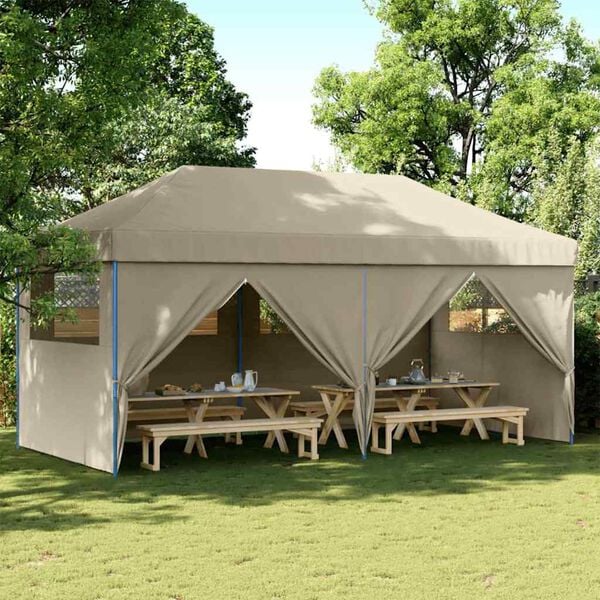 vidaXL Tente de fête pop-up Taupe 580 x 292 x 315 cm Tissu Oxford