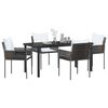 vidaXL Ensemble de salle &agrave; manger pour jardin 5 pcs Marron et Noir