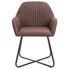vidaXL Chaises &agrave; manger lot de 2 marron tissu