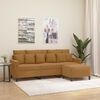 vidaXL Canap&eacute; &agrave; 3 places avec repose-pieds Marron 180 cm Velours