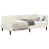 vidaXL Cadre de lit d'angle avec matelas 2 pc Cr&egrave;me 100 x 200 cm