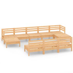 vidaXL Salon de jardin 10 pcs Bois de pin massif
