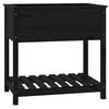 vidaXL Jardini&egrave;re avec &eacute;tag&egrave;re Noir 82,5x54x81 cm Bois massif de pin