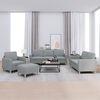 vidaXL Ensemble de canap&eacute;s 4 pcs avec coussins Gris clair Tissu