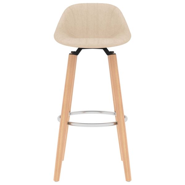 vidaXL Tabourets de bar lot de 2 cr&egrave;me tissu
