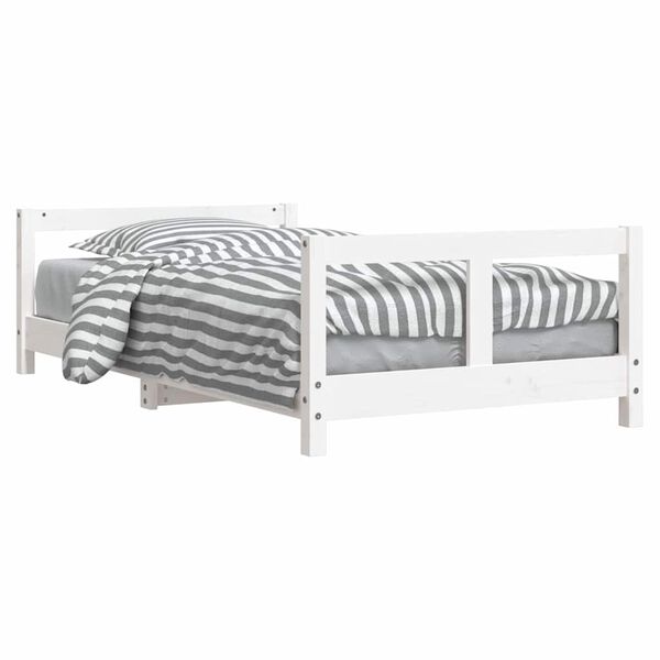vidaXL Cadre de lit pour enfant blanc 80x160 cm bois de pin massif
