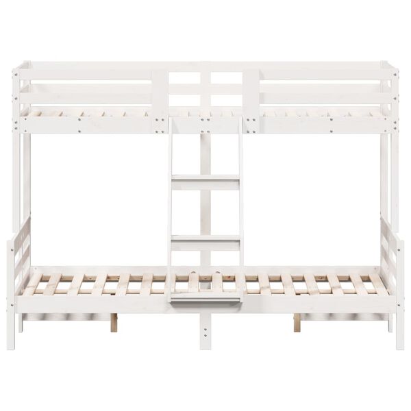 vidaXL Lit superpos&eacute; sans matelas 90x200/120x200 cm blanc bois massif