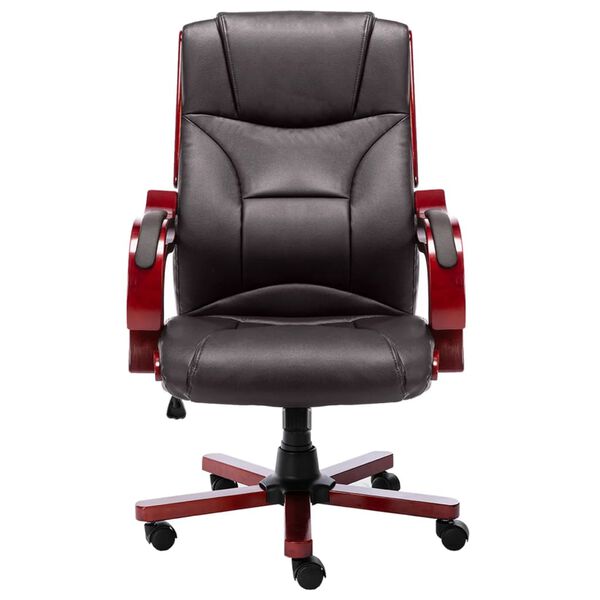 vidaXL Chaise de bureau Marron Cuir v&eacute;ritable
