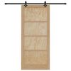 vidaXL Porte coulissante Naturel et Noir 93 x 211 cm