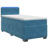 vidaXL Lit de box spring avec matelas et LED Bleu 80 x 200 cm Velours