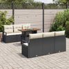 vidaXL Ensemble de canap&eacute; de jardin 7 pcs Noir Poly rotin