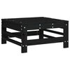 vidaXL Salon de jardin 7 pcs Noir Bois de pin massif