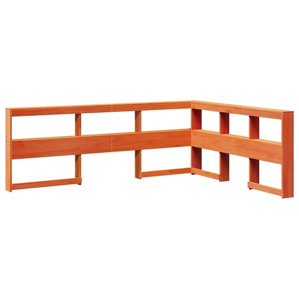 vidaXL T&ecirc;te de lit de biblioth&egrave;que forme de L 135 cm bois massif pin