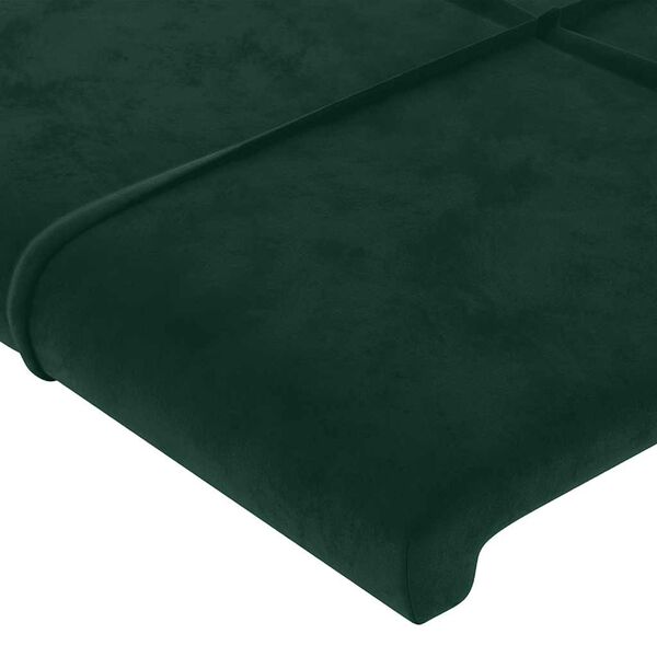 vidaXL T&ecirc;te de lit Vert fonc&eacute; 90x5x78/88 cm Velours