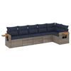 vidaXL Salon de jardin 6 pcs avec coussins gris r&eacute;sine tress&eacute;e
