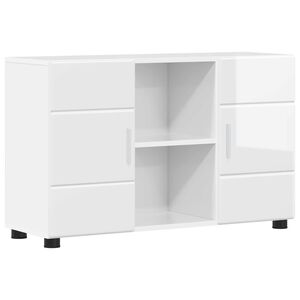 vidaXL Buffet FLORIN 88,5 x 30,5 x 55,5 cm Blanc brillant