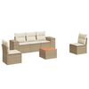 vidaXL Salon de jardin avec coussins 6 pcs beige r&eacute;sine tress&eacute;e