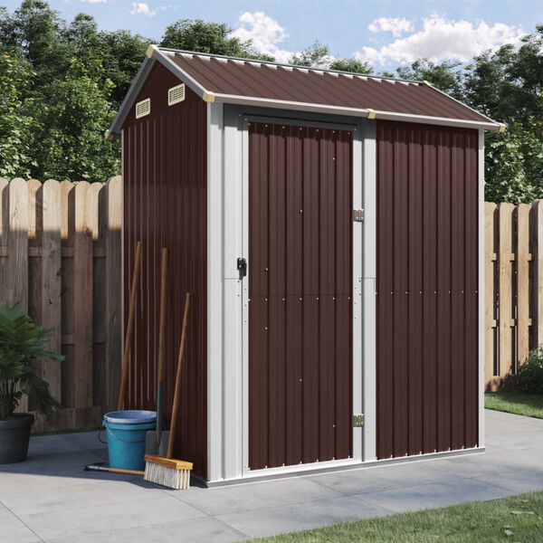 vidaXL Abri de jardin marron 192x152,5x237 cm acier galvanis&eacute;