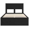 vidaXL Cadre de lit avec stockage Noir 120 x 190 cm Bois de pin massif