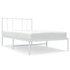 vidaXL Cadre de lit m&eacute;tal sans matelas et t&ecirc;te de lit blanc 100x200 cm