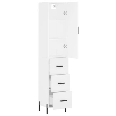 vidaXL Buffet haut Blanc 34,5x34x180 cm Bois d'ingénierie