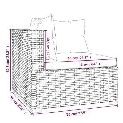 vidaXL Salon de jardin 8 pcs avec coussins Résine tressée Gris