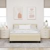vidaXL Lit &agrave; ressorts avec matelas Cr&egrave;me 140 x 200 cm tissu