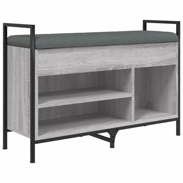 vidaXL Banc &agrave; chaussures sonoma gris 85,5x32x57,5 cm bois d'ing&eacute;nierie