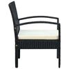 vidaXL Chaise de jardin avec coussin R&eacute;sine tress&eacute;e Noir