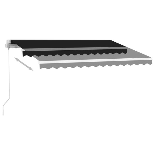 vidaXL Auvent manuel r&eacute;tractable avec LED 300x250 cm Anthracite
