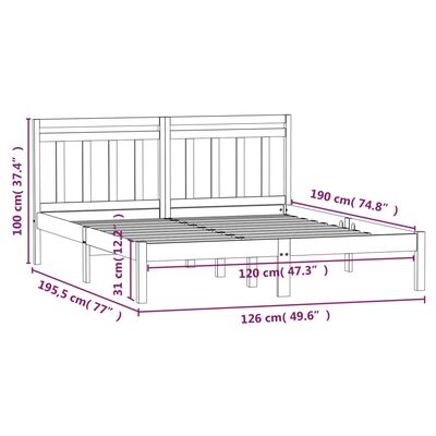 vidaXL Cadre de lit sans matelas bois massif