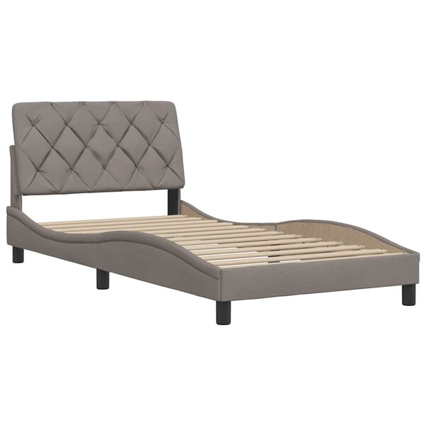 vidaXL Cadre de lit sans matelas taupe 100x200 cm tissu